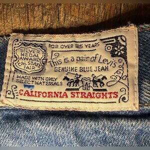 Vtg 70’s Levi's California Straights Blue Tab Gold Letters High Rise Jeans